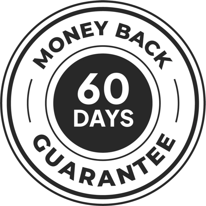60-day money-back guarantee badge supplied by the user